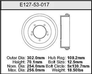 Bendix Brake Drum 10 x 11.89 448864 