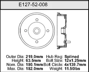 Bendix Brake Drum 7.09 x 8.62 446164 