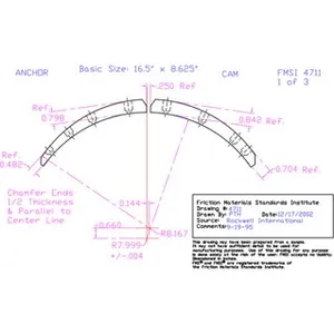 Abex Brake Lining Set Abex 6008-1 266388 