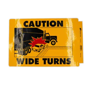 Armada Caution Wide Turns Truck Decal with Truck and Car Graphic... 1745505 