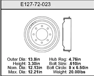 Bendix Brake Drum 12.13 x 13.8 459944 