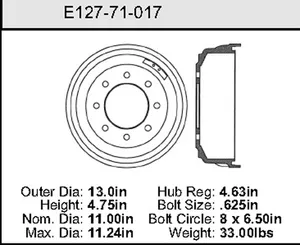 Bendix Brake Drum 11 x 13 451490 