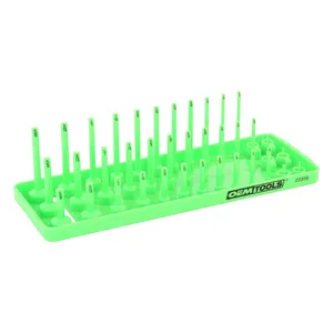 Great Neck Saw 1/4 Socket Tray - SAE - Green - 3 Deep 1984793 