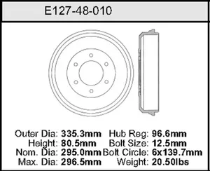 Bendix Brake Drum 11.61 x 13.2 460054 