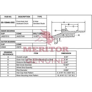 Meritor Ay Hub Rotor 723990 