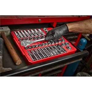 Milwaukee Electric Co. 47 Pc 1/2 Socket Wrench Set Sae  Metric 1949354 