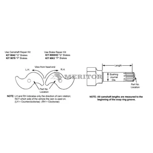 Meritor P, Q 1.5 10 Spline Left Hand Camshaft 744810 
