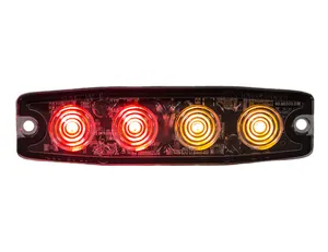 Buyers Products LIGHT,STROBE,4-3/8in,4-LED,RED/AMBER, 1574750 