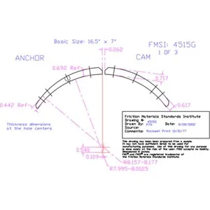 Abex Brake Lining Bulk Set Abex 6008-1 261826 
