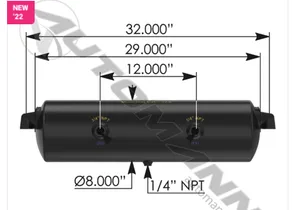 Automann Air Tank 1425 Cubic In Vol 8in Diameter - Trailer 4008033 