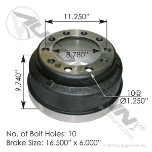 Automann Brake Drum 16.5 x 6 353594 