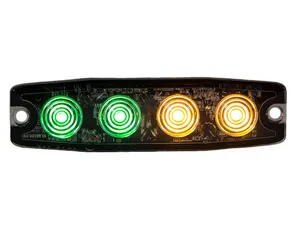 Buyers Products LIGHT,STROBE,4-3/8in,4-LED,AMBER/GREEN, 1575702 