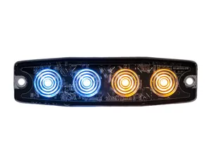 Buyers Products LIGHT,STROBE,4-3/8in,4-LED,AMBER/BLUE, 1575890 