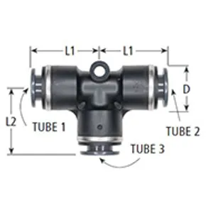 Haldex Fitting Union T  5/8T  Dot Push Comp 2113254 