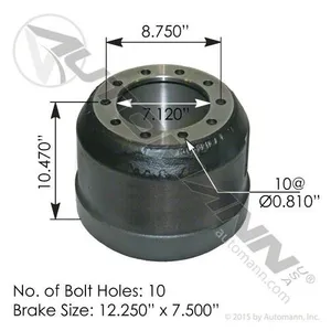 Automann Brake Drum 12.25 x 7.5 1941053 