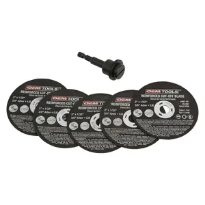 Great Neck Saw 5 Piece Cut Off Wheel Set with Mandrel 1984926 