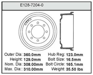 Bendix Brake Drum 12.13 x 14.17 461044 