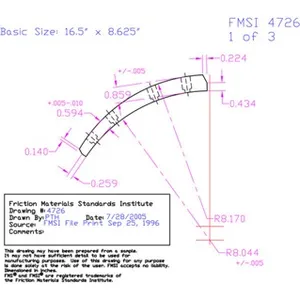 Abex Brake Lining Set Abex 685 263612 