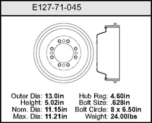 Bendix Brake Drum 11.15 x 13 456726 