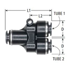 Haldex Fitting Union Y 3/8T Dot Push Comp 2117292 