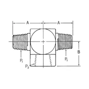 Eaton Adapter Nptf Tee 2159222 