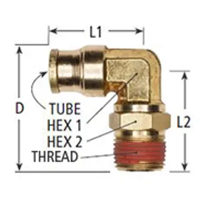Haldex Fitting Elbow Male 90 Swl 12Mt 1/2P Dot Push Metric 2153080 
