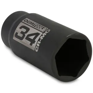 Great Neck Saw 34MM Axle Nut Socket 1 2 Inch Drive 1982702 