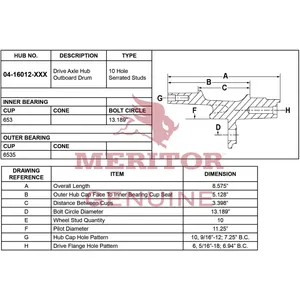 Meritor Ay-Rear Hub 721330 