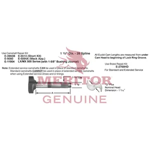 Meritor Genuine Air Brake Camshaft 731478 