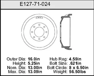 Bendix Brake Drum 13 x 16 441454 