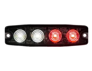 Buyers Products LIGHT,STROBE,4-3/8in,4-LED,RED/CLEAR, 1575788 