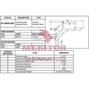 Meritor Ay-Hub/Rotor 2725951 