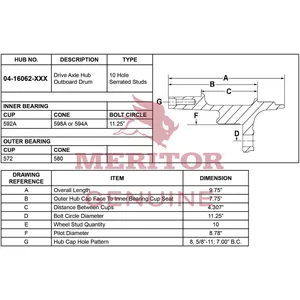 Meritor Ay-Rear Hub 715466 