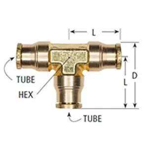 Haldex Fitting Union T 12Mt Dot Push Metric 2111593 