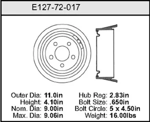 Bendix Brake Drum 9 x 11 459992 