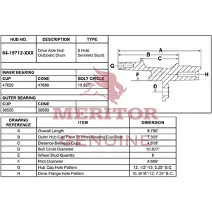 Meritor Ay-Rear Hub 720766 