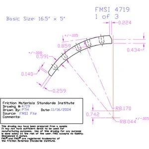 Abex Brake Lining Set Abex 6098 270542 