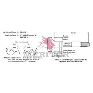 Meritor Xtralife 1.5 28 Spline Right Hand Camshaft 772518 