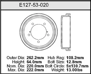 Bendix Brake Drum 8.66 x 10.32 457426 
