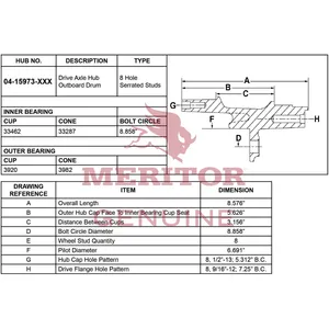 Meritor Ay-Hub/Rear 721338 