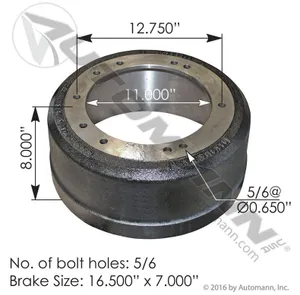 Automann Brake Drum 16.5 x 7 920668 
