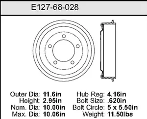 Bendix Brake Drum 10 x 11.6 443640 