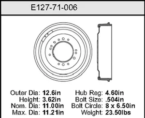 Bendix Brake Drum 11 x 12.6 449350 