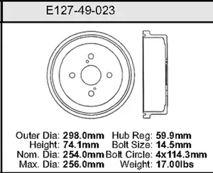 Bendix Brake Drum 10 x 11.73 443674 
