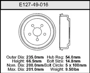 Bendix Brake Drum 7.87 x 9.25 460952 