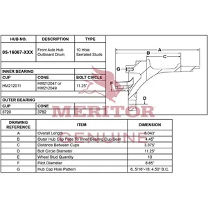 Meritor Ay-Frt Hub 718782 
