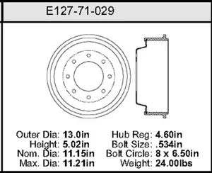 Bendix Brake Drum 11.15 x 13 446070 
