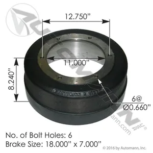 Automann Brake Drum 18 x 7 346926 