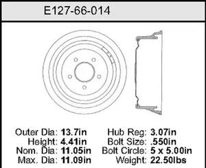 Bendix Brake Drum 11.05 x 13.7 449296 