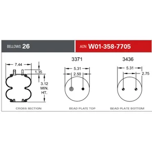 Firestone Air Spring - Rear, Air Suspension 211950 